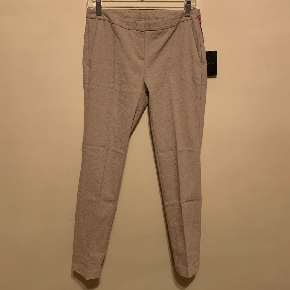 Tan embroidered trousers